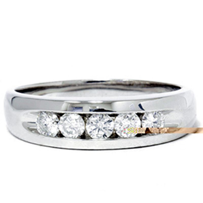 Pompeii3 Mens 3/4ct Diamond White Gold Wedding Ring Band New, 2 of 6