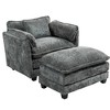 55.3" Boucle Oversized Sofa Chair with Deep Cushions and Ottoman - 4 of 4