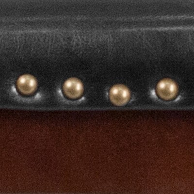 Elegant Backless Black Leather and Cappuccino Wood Counter Stool