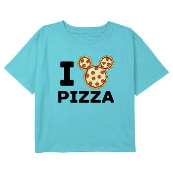 Girl's Mickey & Friends I Love Pizza Crop T-Shirt