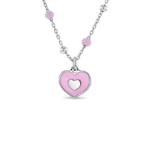 Fornash Enamel Necklace ID Monogram Pink Baby Soft Chain