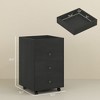 NicBex 3 Drawer Mobile File Cabinet with 1 Removable Tray,Office Cabinet with Round Knob Design and Casters,Filing Cabinets for Home Office - 3 of 4
