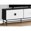 Monarch Specialties Tv Stand 60 Inch Console Media Entertainment Center Storage Cabinet Black And White Laminate Black Metal Contemporary Modern - 3 of 4