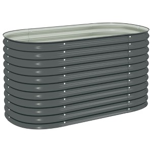 vidaXL Garden Raised Bed Galvanized Steel, Planter, Weather-resistant, Gray, 63"x31.5"x31.9" - 1 of 4