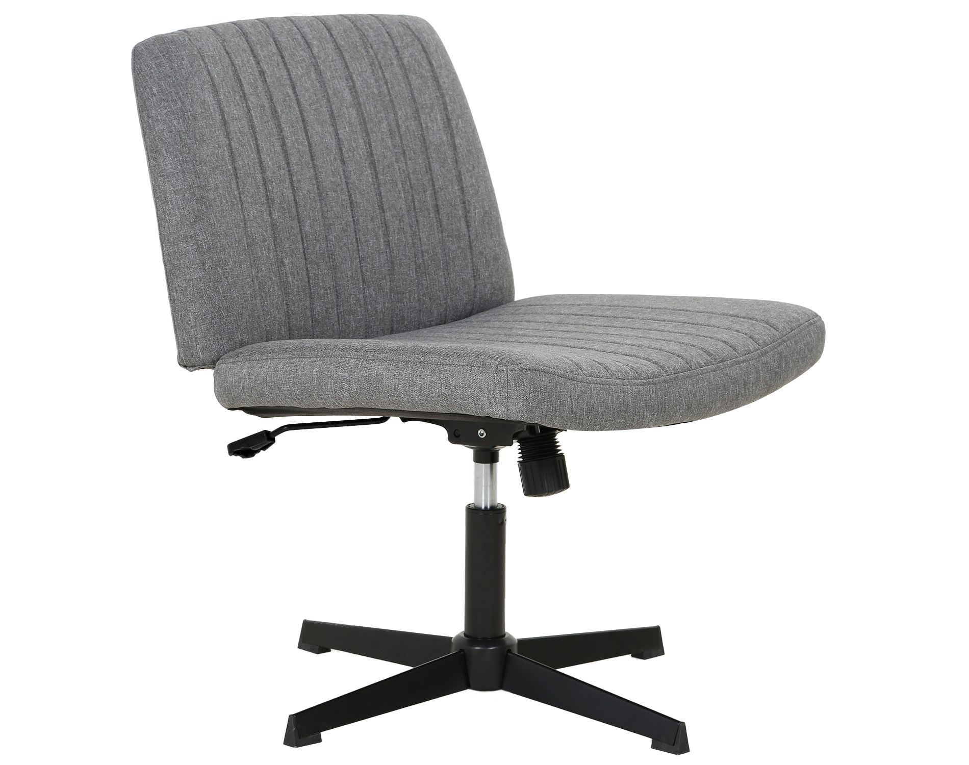 BestMassage Criss Cross Chiar Armless Adjustable Swivel Padded Home Office Desk Chair Wide Seat Computer Task for Home Office, Grey