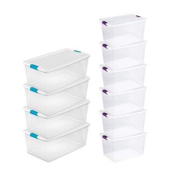 Sterilite 64 qt Clear Storage Tote, 6 Pack, and 66 qt Clear Storage Tote, 6 Pack