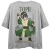 Avatar The Last Airbender Toph, Mountains, Yellow and green frame on Athletic Heather Short Sleeve Adult Crop T-Shirt - 3 of 4
