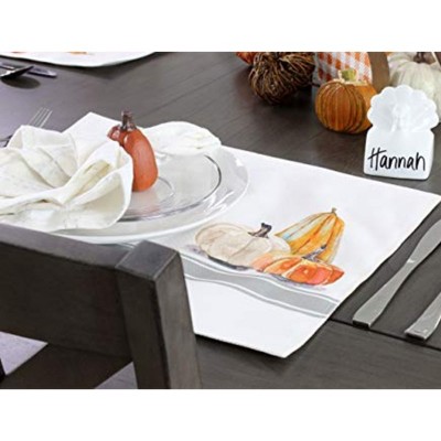 Autumn Pumpkin Themed Polyester Placemats, Set of 4