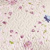 Collections Etc Felicity Multicolored Floral Diamond Ivory Quilt with Scalloped Edges and Navy Border - Microfiber Bedding - 3 of 3