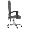 vidaXL Modern Reclining Office Chair with Adjustable Height and Backrest, Durable Fabric, 360-Degree Swivel Design, Dark Gray - 3 of 4