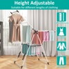 HONGGE Foldable Clothes Drying Rack Stainless Steel Laundry Drying Stand 6-Level Adjustable Wings Collapsible Indoor Outdoor Drying Rack - 4 of 4