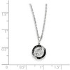 Black Bow Jewelry Black & White Diamond 11mm Swirl Circle Necklace in Sterling Silver - 3 of 4