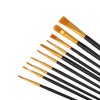 Unique Bargains Paint Brush Setfor Oil Paints Nylon Bristles with Aluminum Collar and Plastic Handle 10 Pcs - 3 of 3