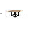 HomeRoots 60" Natural and Black Solid Wood And Iron Frame Base Square Dining Table - 3 of 4