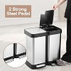 2x8 Gallon Step-On Dual Trash Can, Stainless Steel Waste Bin with Soft-Close Lid for Home, Kitchen, Laundry Room, Office, Bathroom, NO Inner Bucket - 4 of 4