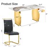 NicBex 5 PCS/7 PCS Dining Table Set with Rock Plate Tabletop and 4/6 PU Chairs for Kitchen/Apartment - 3 of 4