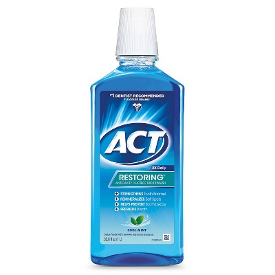 Act Cool Mint Restoring Fluoride Rinse - 33.8 fl oz