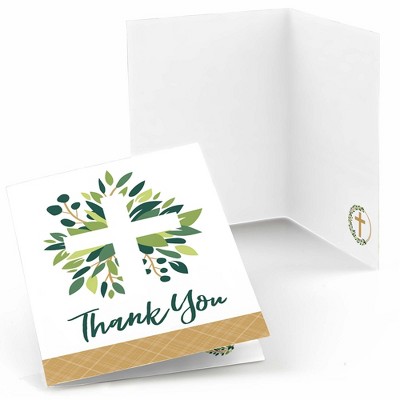 Big Dot of Happiness Elegant Cross - Religious Party Thank You Cards (8 count)