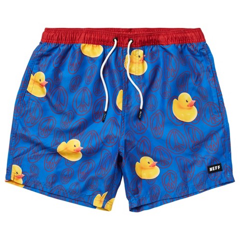 Мужские шорты Neff Blue Ducky Peace Sign Daily Hot Tub Board Shorts for Swimming (4X)