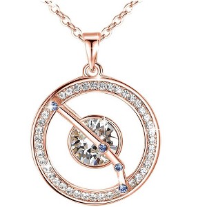 Leafael "Superstar Zodiac Constellation Pendant Necklace Made with Premium Crystal Horoscope Jewelry, Gold or Rose Gold Plated, 18"+ 2" - 1 of 4