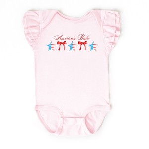 The Juniper Shop American Babe Star Bow Coquette  Flutter Sleeve Bodysuit - 1 of 4
