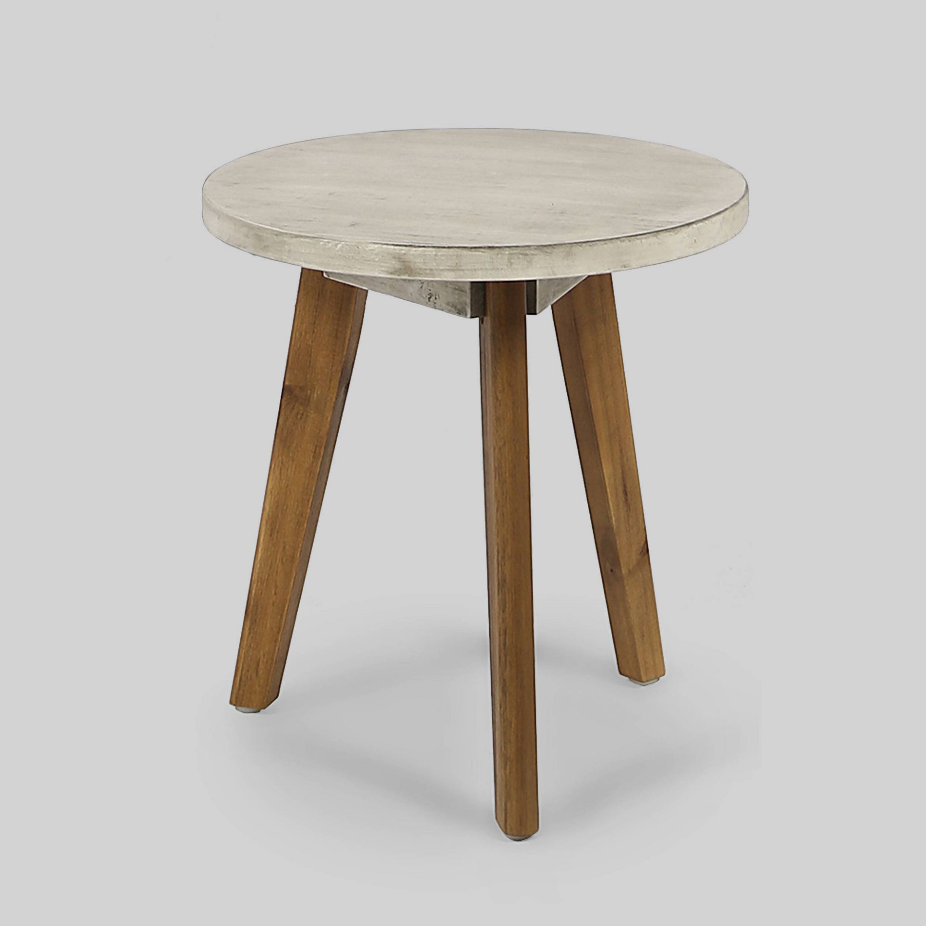 Marina Acacia Wood Patio Side Table: Weather-Resistant, Round & Compact - Christopher Knight Home