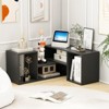 Tangkula 2 Pieces Adjustable TV Stand for TVs up to 55 Inch Free Combination Entertainment Center - 3 of 4