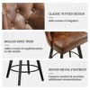 Arceso 26" Swivel Counter Height Bar Stools, Modern Bar Stools with Back and Metal Round Footrest, Solid Wood Legs, Linen Fabric Upholstered Barstools - 4 of 4