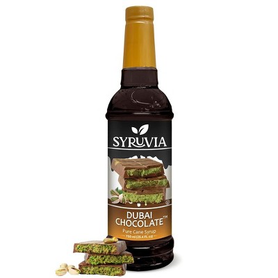Syruvia Dubai Chocolate Syrup for Coffee 25.4 fl oz Premium Coffee Flavoring Syrup