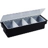 Winco Four Compartment Condiment Dispenser with Lid, Plastic Base, Black - 3 of 3