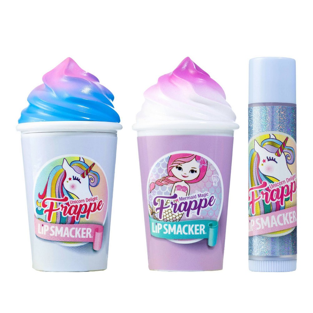 Photos - Cream / Lotion Lip Smacker Beverage Frappe Cup + Lip Balm - Unicorn/Mermaid - 3pk 