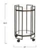 Storied Home Octagon 2-Tier Metal Bar Cart, Black - 2 of 4