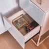 Nightstand With 2 Drawers, Stainless Steel Base Bed Side Table, Marble Pattern Bedroom End Table, Small Night Stands For Living Room Entryway - image 2 of 4