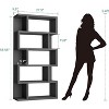 Axoun 5-Tier Geometric Bookshelf, Tall Display Shelf, Freestanding Storage Shelf with Anti-Tipping Device - 4 of 4