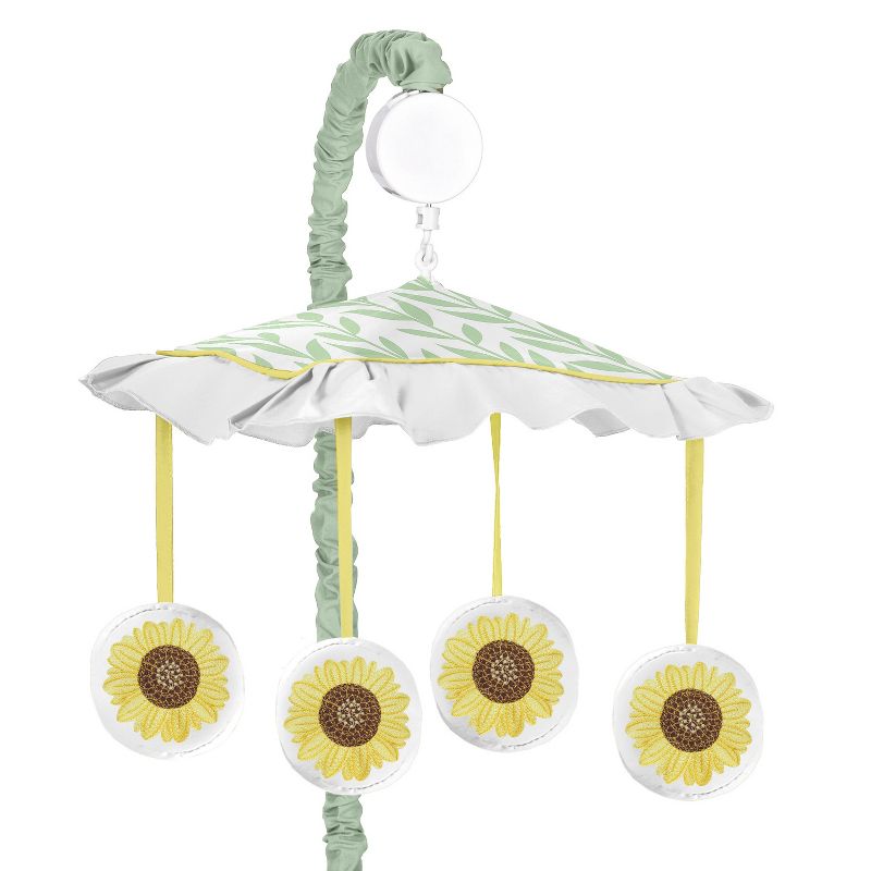 Sweet Jojo Designs Girl Musical Crib Mobile Sunflower Yellow Green and White, 1 of 5