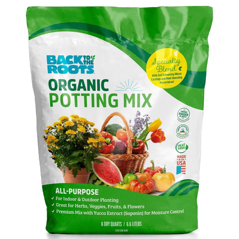 Back to the Roots 6qt Organic Potting Mix All Purpose, 1 of 15