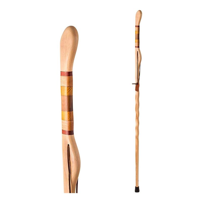 Brazos Twisted Safari Hickory Wood Walking Stick 58 Inch Height, 1 of 9