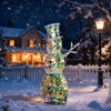 Angel Sar 4FT Lighted Iridescent Snowman, Pre-lit Christmas Decor with 100 Warm White LED Lights for Indoor Outdoor - 2 of 4