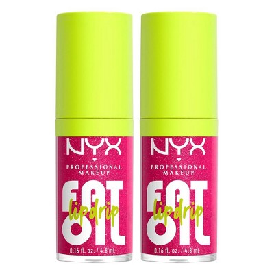 NYX PROFESSIONAL MAKEUP Fat Oil Lip Drip (03 Supermodel | Shimmering Magenta) Moisturizing Lip Gloss, Tinted Oil, Up to 12 HR (PACK OF 2)