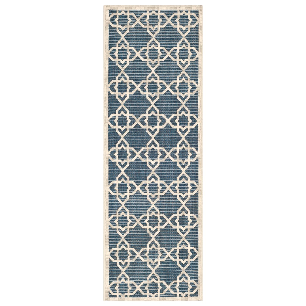 Bourges 2'7in x 8'2in Outdoor Rug Navy/Beige - Safavieh