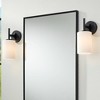 Possini Euro Design Nanni 12" High Modern Wall Sconce Light Lamp Fixture Mount Set of 2 Bathroom Bedroom Hardwired Matte Black Milk Glass Shade - 2 of 4