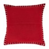 20"x20" Oversize Minimalist Chic Chunky Whip Stitch Down Filled Square Throw Pillow Red - Saro Lifestyle - 2 of 3