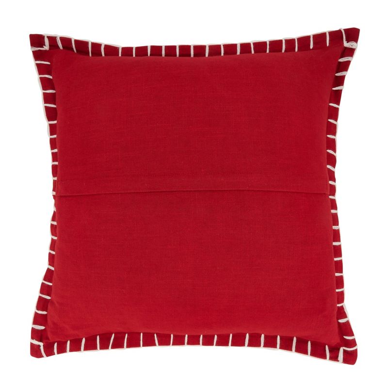 20&#34;x20&#34; Oversize Minimalist Chic Chunky Whip Stitch Down Filled Square Throw Pillow Red - Saro Lifestyle, 3 of 5