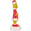 Gemmy Lighted Blow Mold Decor Grinch w/Santa Suit 14" Dr. Seuss, Multicolored - 4 of 4
