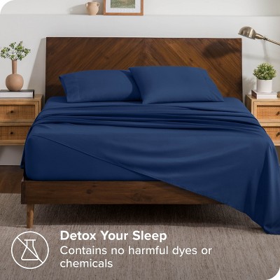 Dark Blue Hypoallergenic Microfiber Standard Pillowcases Set