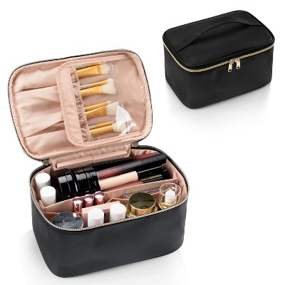 Makeup Bag, Portable Cosmetic Bag, Large Capacity Travel Makeup Case Organizer, Black For Women Toiletry Bag
