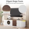 70.8" Modern Minimalist TV Stand for TVs up to 80", Freestanding Entertainment Center with 3 Drawers, 2 Cabinets & Open Shelf for Living Room - 3 of 4