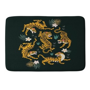 ThirtyOne Illustrations Tiger All Around Memory Foam Bath Rug - Deny Designs - 1 of 4