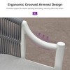 PURPLE LEAF Outdoor Bar Stools Set of 2 Patio Wicker Modern High Bar Chairs Metal Cushioned Barstools with Backs and Ergonomic Armrest - 4 of 4