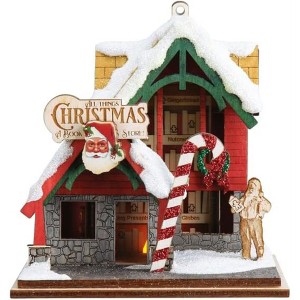 Old World Christmas Christmas Book Store Wood Ornament, Multicolored - 1 of 3
